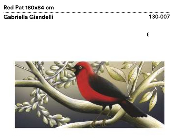 Tapestry Wall Art by Moroso, size drawing: Red Pat
