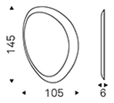 Ascot Wall Mirror by Cattelan Italia, size drawing