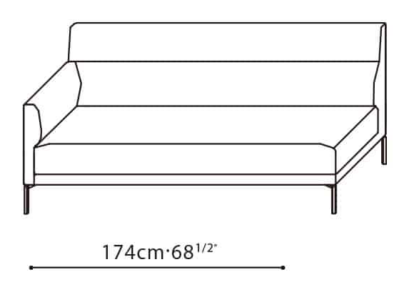 Amor-30 Sofa by Camerich, size drawing: C01F0106