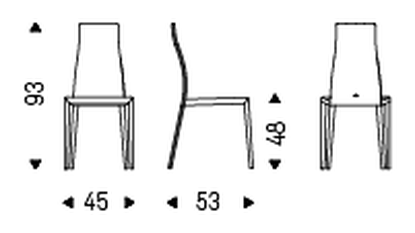 Kay Chair by Cattelan Italia, size drawing