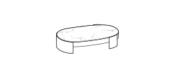 Mekki Coffee Table by Ditre Italia, size drawing: Oval coffee table with marble top