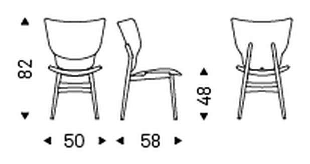 Dumbo Chair by Cattelan Italia, size drawing