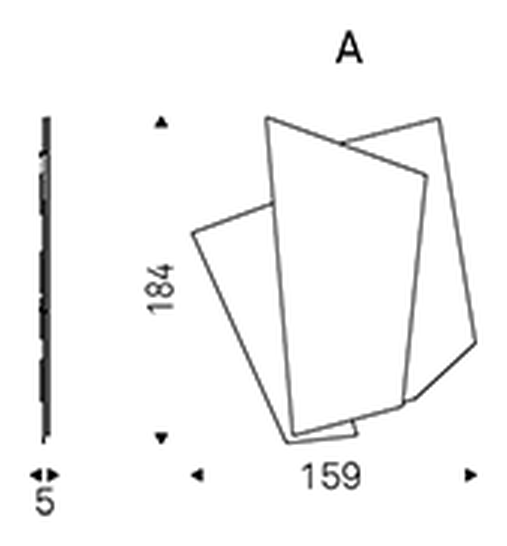 Risiko Wall Mirror by Cattelan Italia, size drawing 1