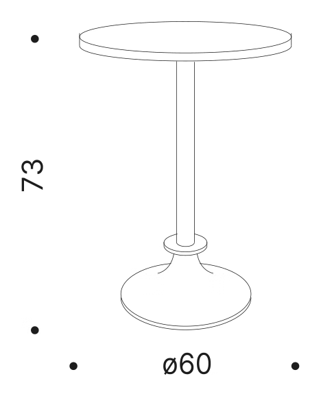Lord Yi Round Table by Driade, size drawing