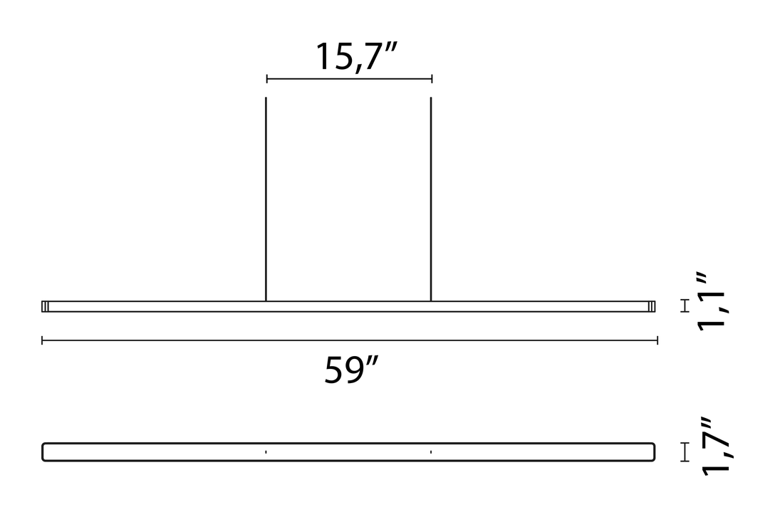 Super Line Pro Pendant Lamp by Flos, size drawing