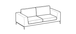 Artis Sofa by Ditre Italia, size drawing: 3-seat sofa