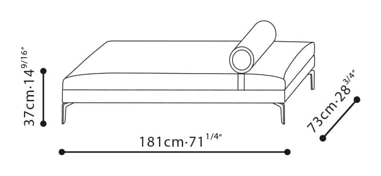 Alison Plus Bed by Camerich, size drawing: C03J0233