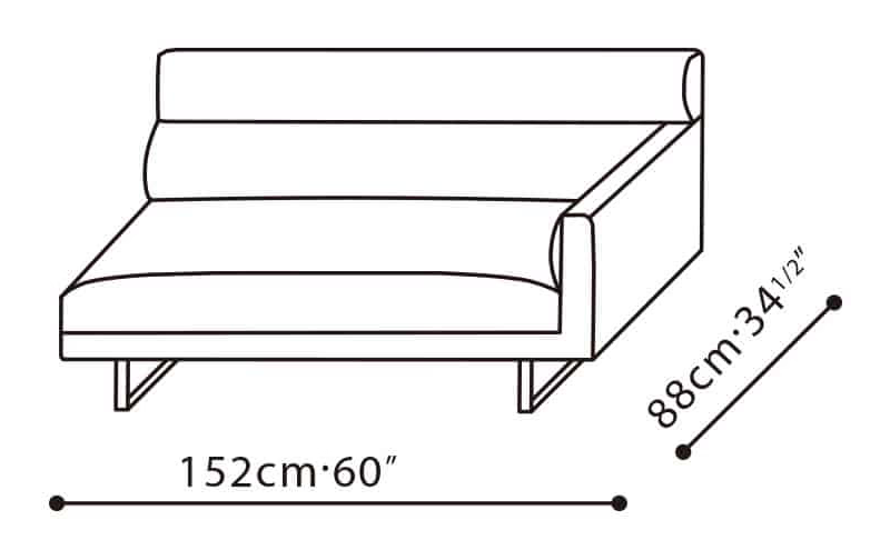 Amor-35 Sofa by Camerich, size drawing: C01B0105