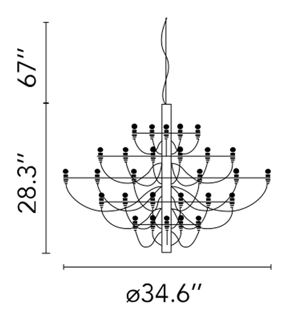 2097/30 Pendant Lamp by Flos, size drawing 1