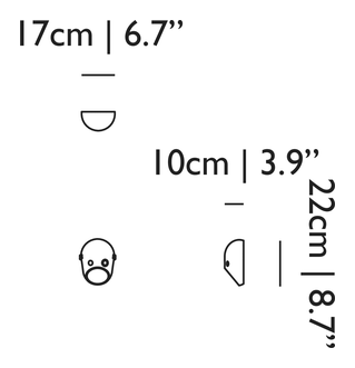 The Party Wall Lamp by Moooi, size drawing: Mayor