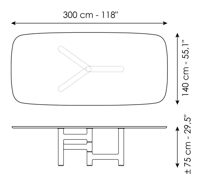 Pivot Dining Table by Bonaldo, size drawing 6