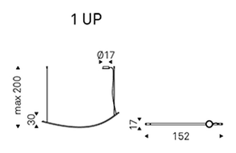 Katana Pendant Lamp by Cattelan Italia, size drawing 1