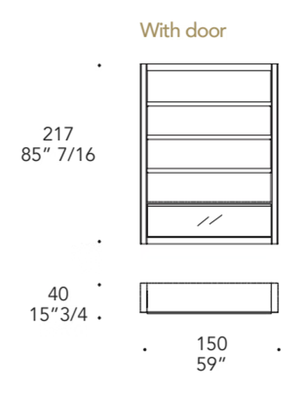 Avantgarde Libreria Bookcase by Reflex, size drawing 5