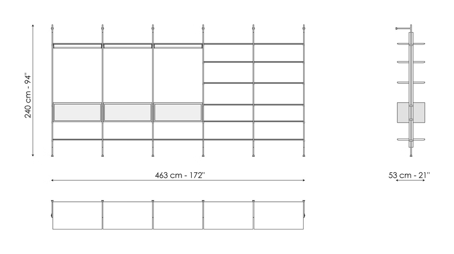 Roll Walk-in Closet by Bonaldo, size drawing 5