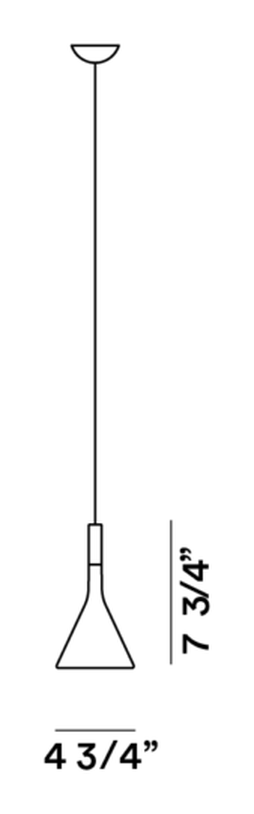 Aplomb Mini Pendant Lamp by Foscarini, size drawing