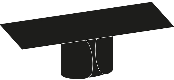 Talos Dining Table by Bontempi, size drawing: 54.52