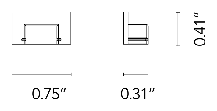 Zero Track Pro Surface System by Flos, size drawing: Blind End