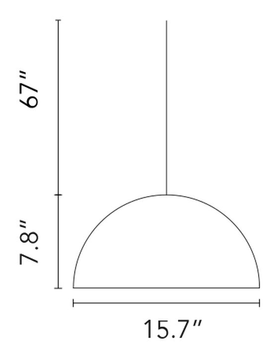 Skygarden Suspension Pendant Lamp by Flos, size drawing: Skygarden Small