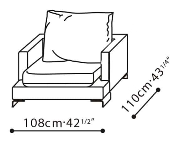 LazyTime Sofa by Camerich, size drawing: C0150010