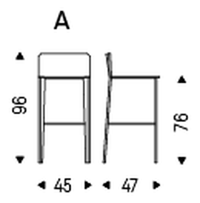 Cliff Stool by Cattelan Italia, size drawing 1