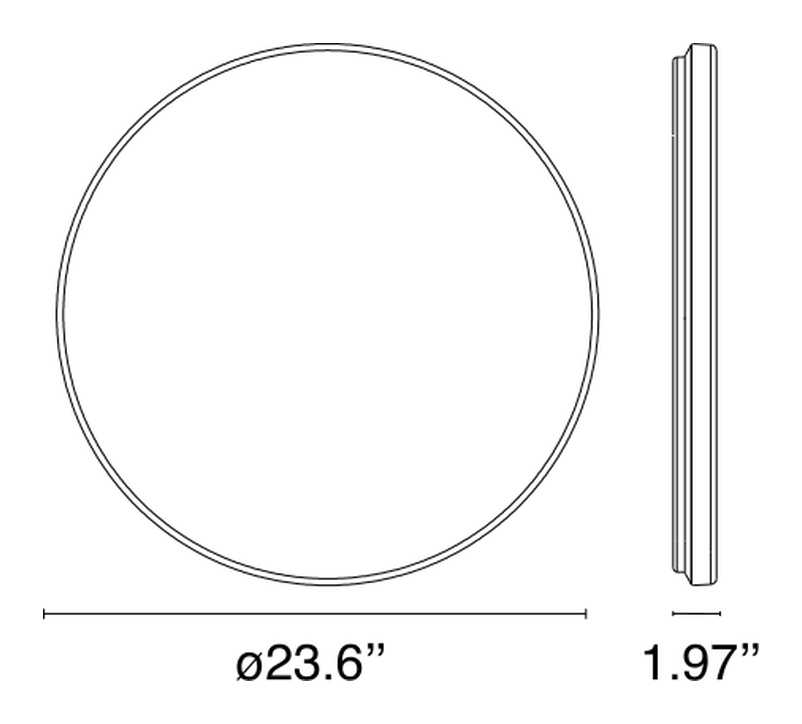 Clara Wall/Ceiling Lamp by Flos, size drawing