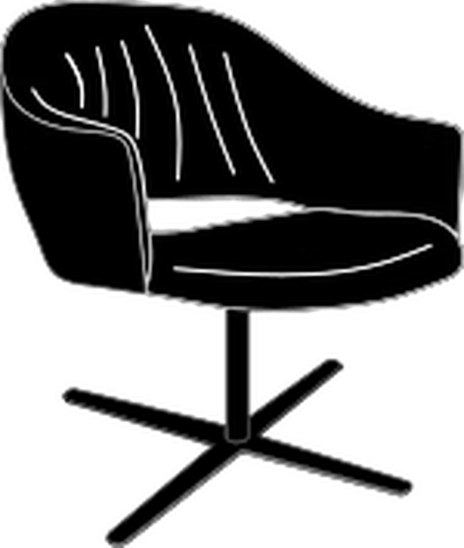 Nova Armchair by Bontempi, size drawing: NOV000102 · Swivel armchair