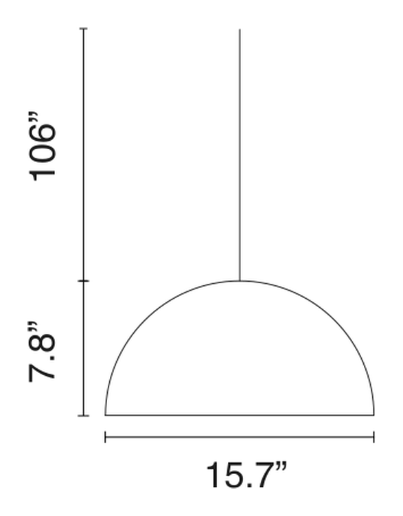 Skygarden Suspension Pendant Lamp by Flos, size drawing: Skygarden Small