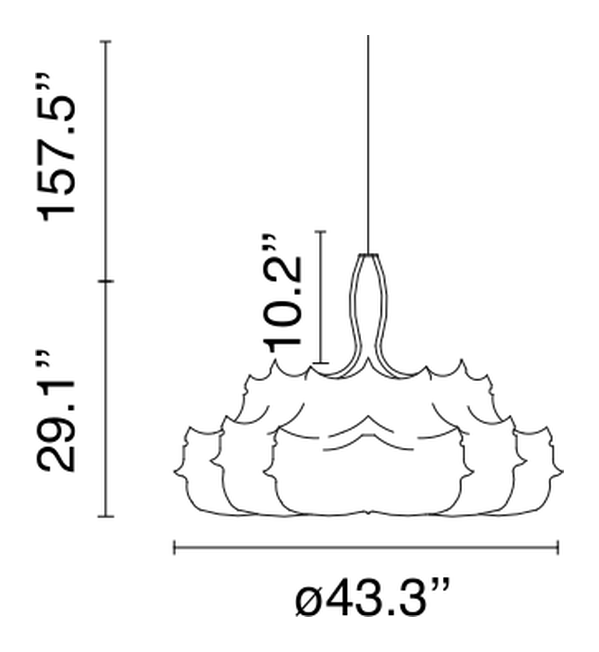 Zeppelin Pendant Lamp by Flos, size drawing