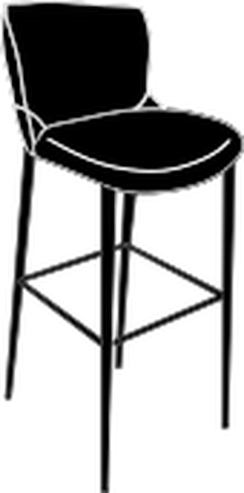 Ariel Barstool by Bontempi, size drawing: 35.10 · High barstool