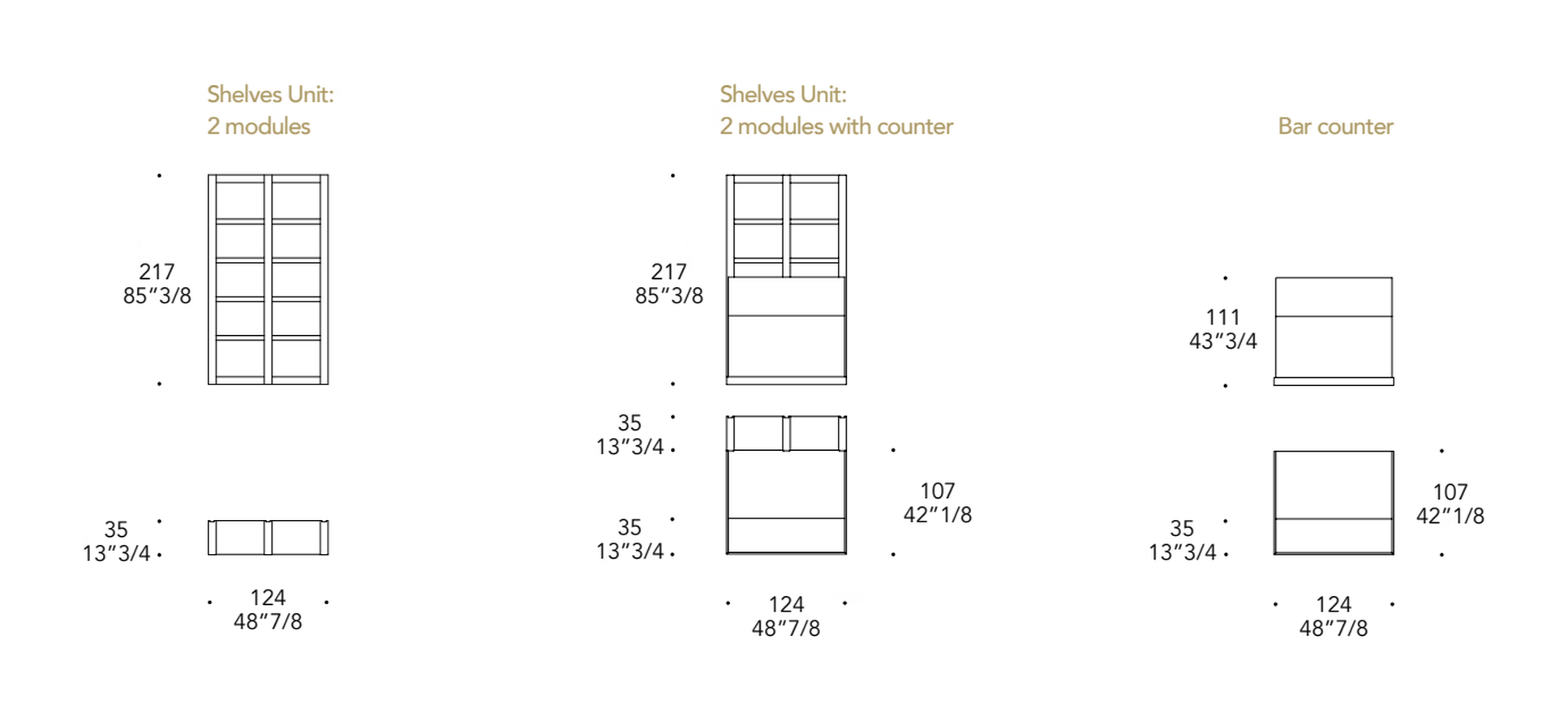 Avantgarde Bar by Reflex, size drawing 1