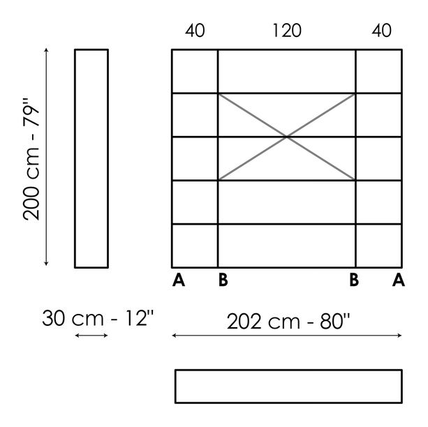 Kaos Bookshelf by Bonaldo, size drawing 6