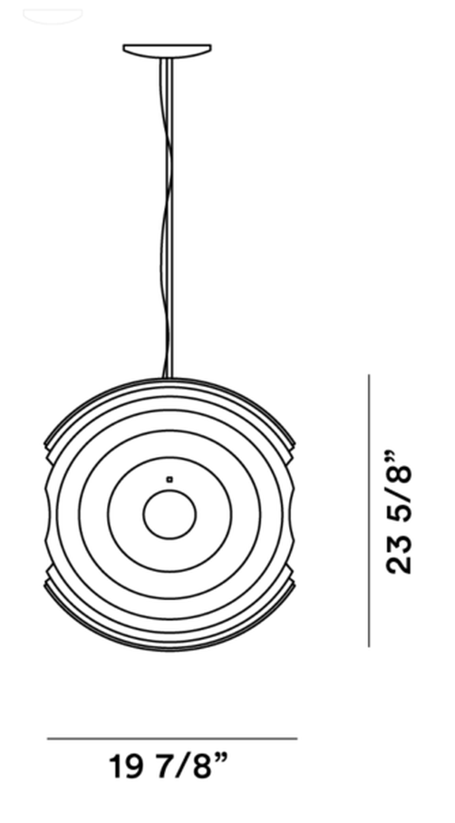 Supernova Pendant Lamp by Foscarini, size drawing