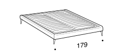 Otello Bed by Ditre Italia, size drawing: CLOUD bed base for 160x200 cm mattress