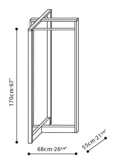 Lesso Hanger by Camerich, size drawing