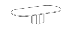 Arcade Dining Table by Ditre Italia, size drawing: Oval table 200x110 lacquered base and lacquered wooden top
