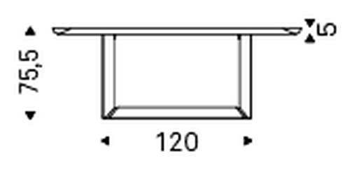 Dragon Keramik Premium Dining Table by Cattelan Italia, size drawing 3