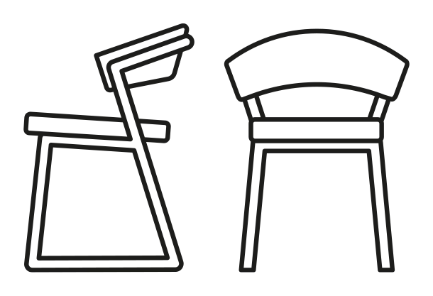 New York Chair by Connubia, size drawing