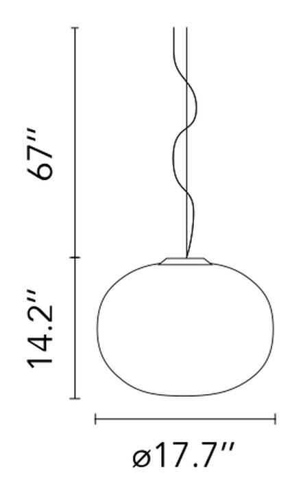 Glo-Ball Suspension Pendant Lamp by Flos, size drawing: Glo-Ball Suspension 2