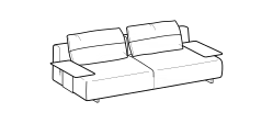 Atlantis Sofa by Ditre Italia, size drawing: 2-seat sofa