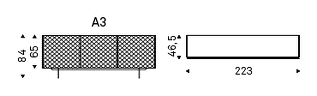 Vivaldi Sideboard by Cattelan Italia, size drawing 3