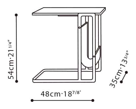Cleo Side Table by Camerich, size drawing