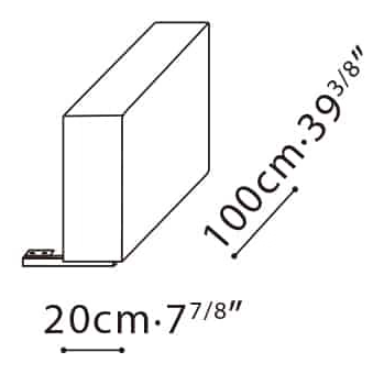 Rubix Sofa by Camerich, size drawing: B12C0142