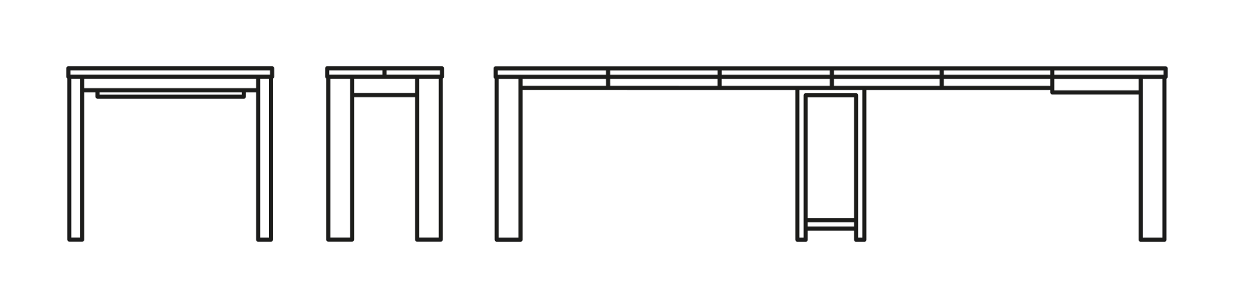Eminence Consolle Table by Connubia, size drawing