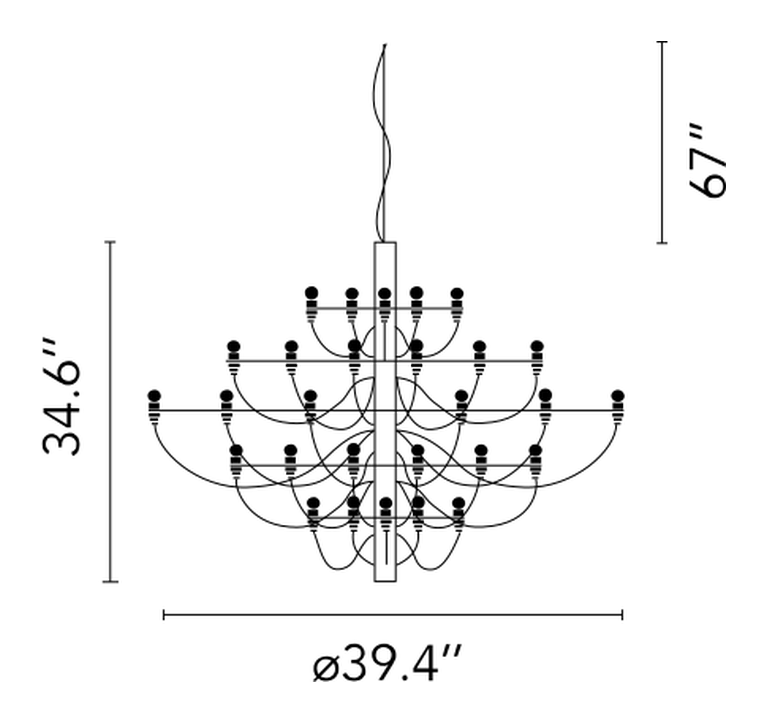 2097/50 Pendant Lamp by Flos, size drawing: 2097/50
