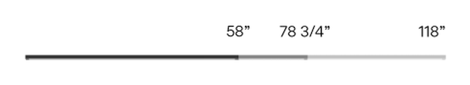 Sticks Lighting System by Vibia, size drawing