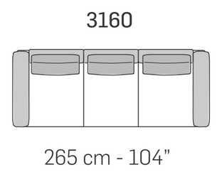 Strauss Sofa by Nicoline, size drawing 3