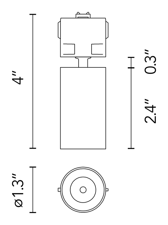Light Shadow Dots Ø30 Push Downlight by Flos, size drawing