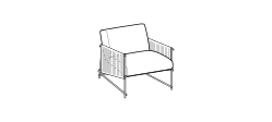 Kyo Outdoor Armchair by Ditre Italia, size drawing