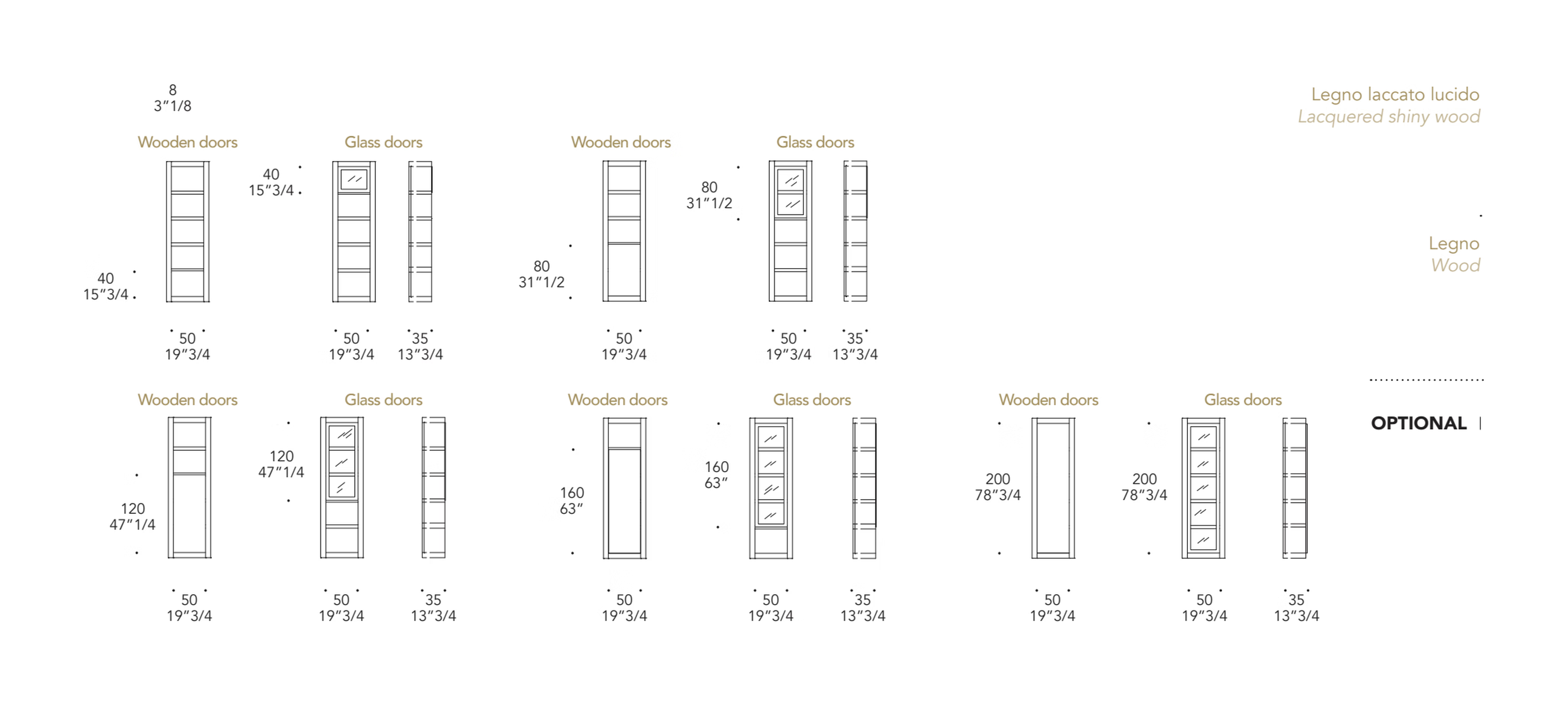 Avantgarde Libreria Bookcase by Reflex, size drawing 3