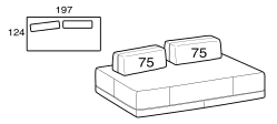 Sanders Sofa by Ditre Italia, size drawing: Rectangular composition 197